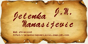 Jelenka Manasijević vizit kartica